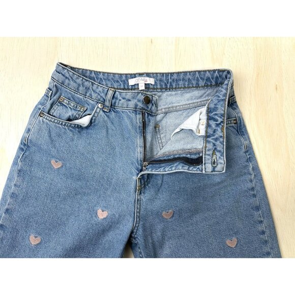 Jeans With Embroidered Hearts Women’s Size 27 Glo Fashion - Picture 9 of 14